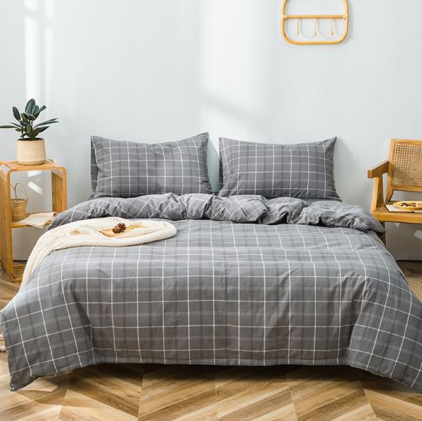 抗菌 防臭 防ダニ 3点セット 布団カバーセット 寝具セット 掛け布団カバー ボックスシーツ フラットシーツ 枕カバー チェック柄 新生活 四季通用 柔らかい