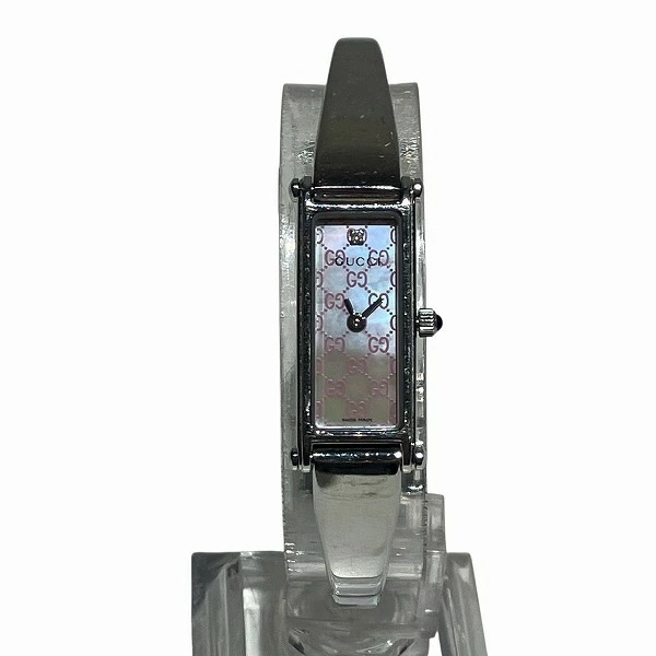 グッチ GG バングルウォッチ 1500L クォーツ ピンクシェル文字盤 腕時計 レディース