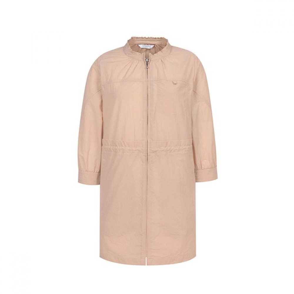 [クロコダイルレディ] ベージュレディースネックラインシャーリングシーズナルコートCLCMCT104