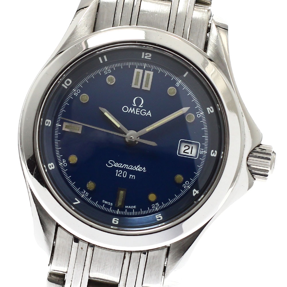 オメガ OMEGA 2571.80 シーマスター120 デイト クォーツ レディース 箱・保証書付き_920194【中古】