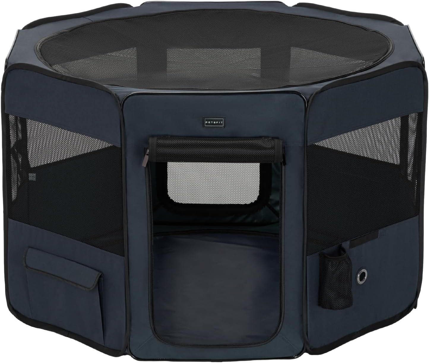 折りたたみサークル 八角形 プレイサークル 犬猫兼用 猫の分娩室 メッシュ 屋根付き 屋内 屋外 収納バッグ付き (濃青 L) 7,379円