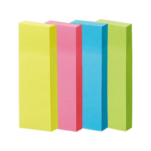 （まとめ） TANOSEE 強粘着ふせん7525mm ビビッドカラー4色 1パック（20冊） 5セット