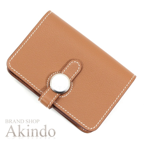 【新品】エルメス カードケース ドゴン ゴールド ブラウン 茶 レザー 本革 小物 名刺入れ B刻 メンズ レディース ビジネス パスケース HERMES 便利 ブランド 人気 プレゼント ギフト フ
