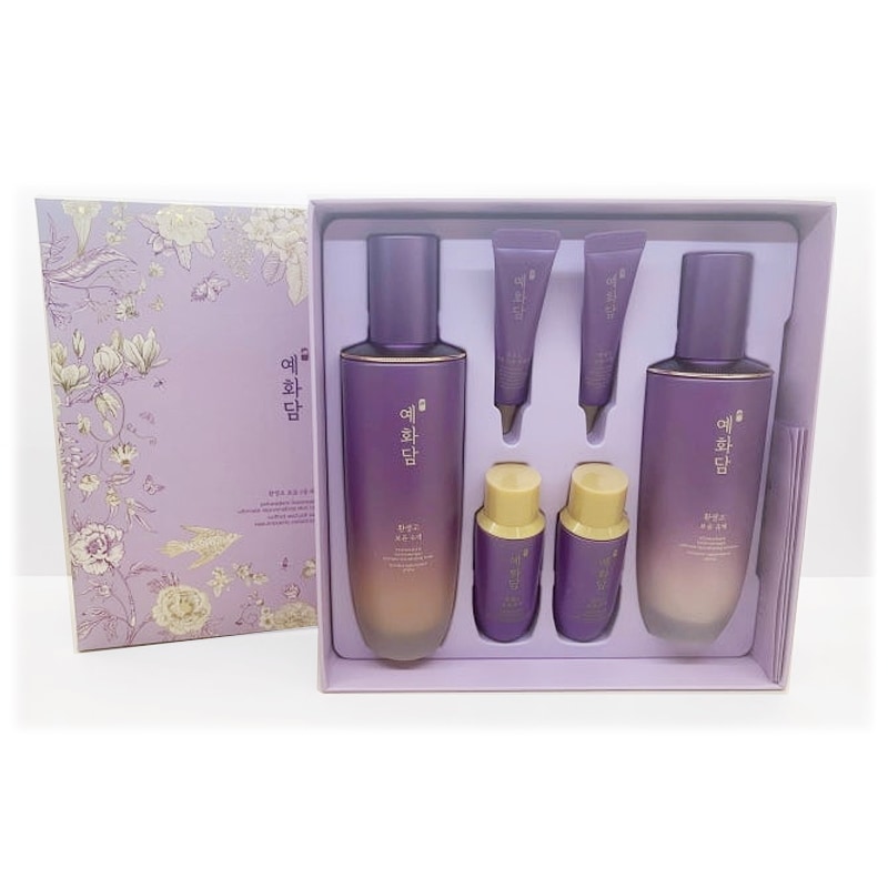 イェファダム 還生膏 ボユン 基礎化粧品 化粧水+乳液 2種セット(贈呈サンプル:輸液32ml+乳液32ml+アンプルエッセンス8ml+クリーム8ml入り) エイジング ハリ ツヤ 潤い 美肌 ギフト