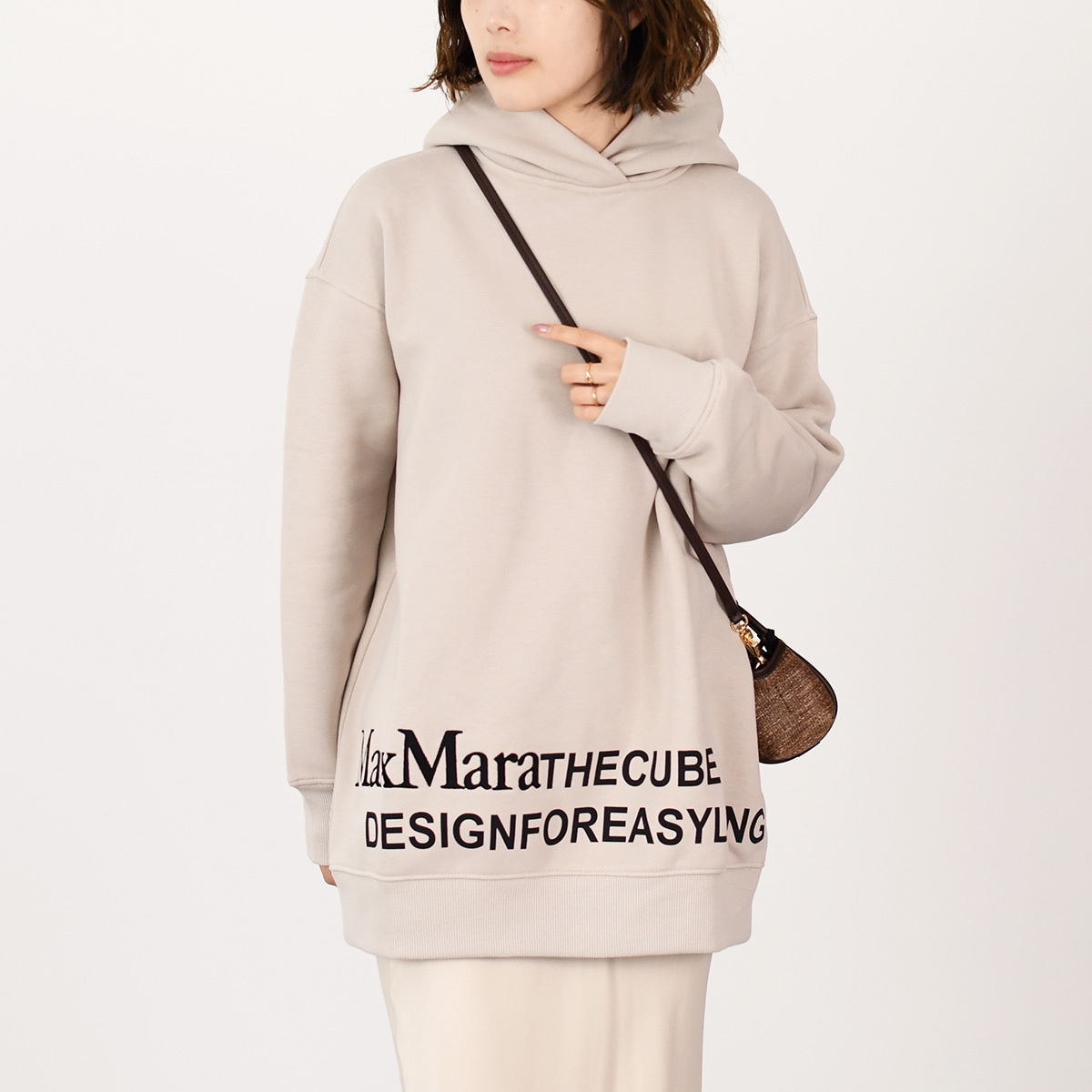 S Max Mara マックスマーラー パーカー フーディー スウェット トップス フェルパ FELPA 2519921021600 レディース ベージュ コットン ジャージー ロゴ 長袖