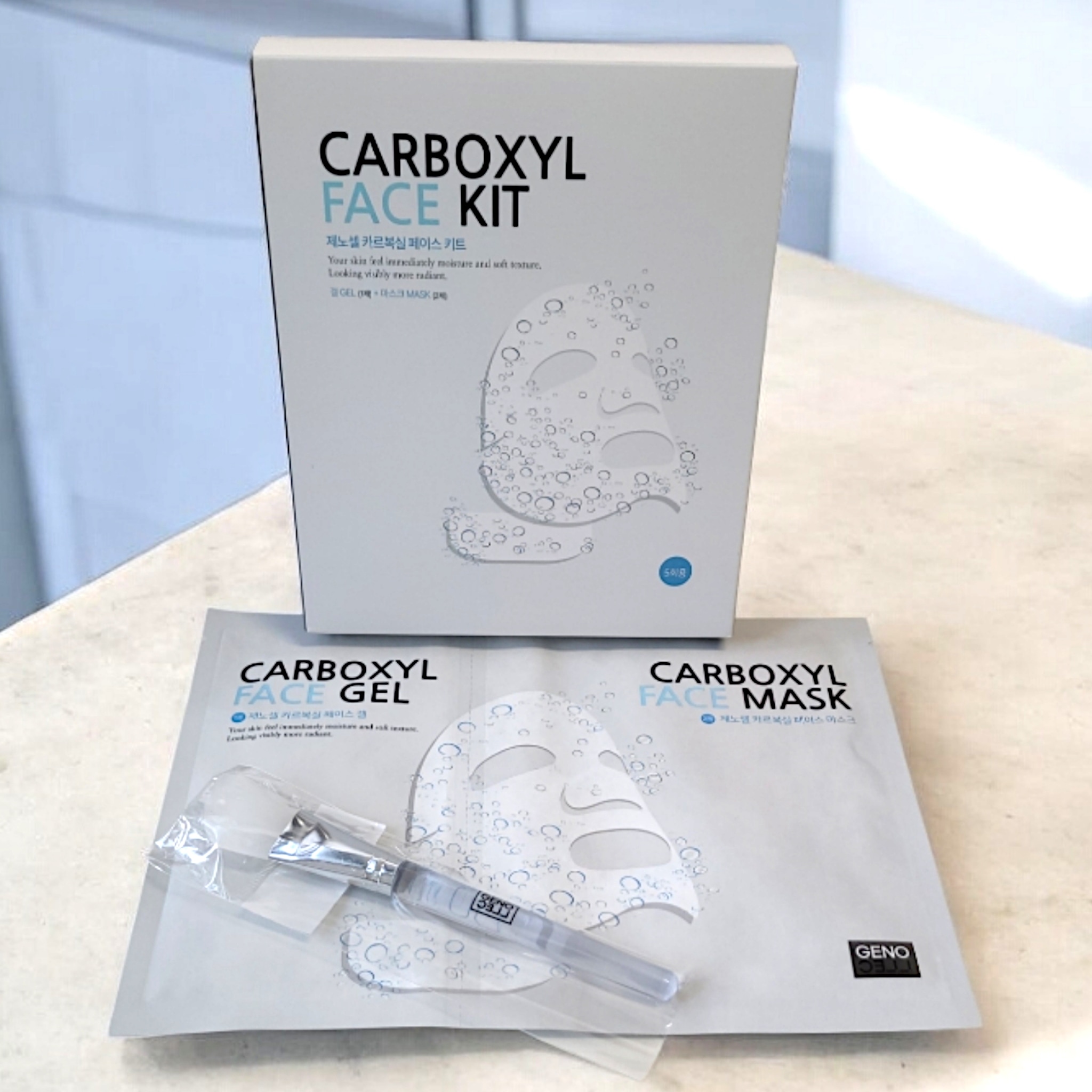 GENOCELL CARBOXYL FACE KIT 5EA, 速いむくみ取りパック, 毛穴スケーリングパック, 炭酸パック, リフティングパック