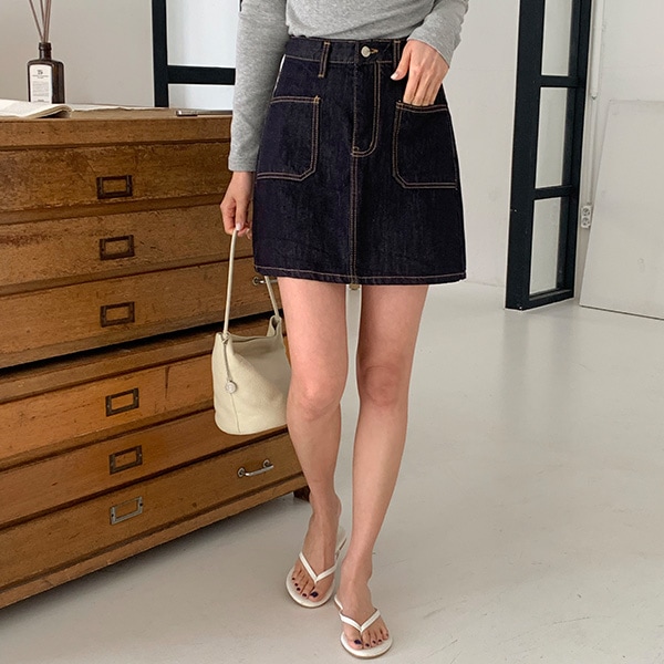 (色移りZERO / 完璧フィット) ルーティン ノンフェード 生デニム ミニスカート sk7221 4,515円