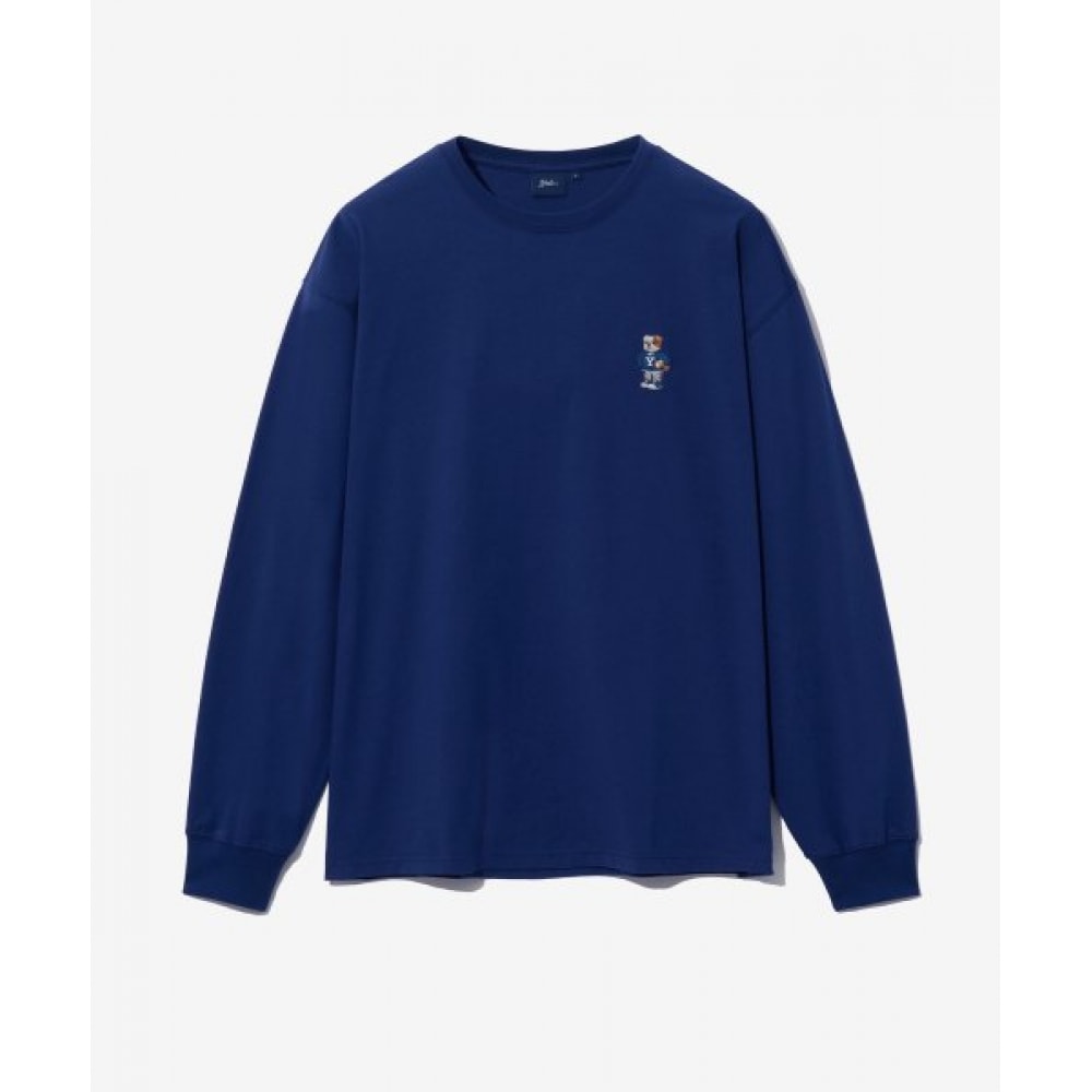 YALE (エール) エンブロイダリーダンロングスリーブTシャツ D.BLUE