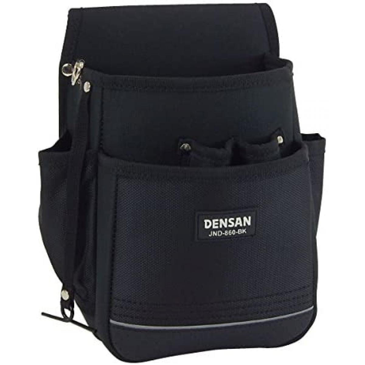デンサン 電工プロキャンバスポーチ JND-860-BK 軽量 工具収納 工具携帯 D環リング テープフッカー付 DENSAN