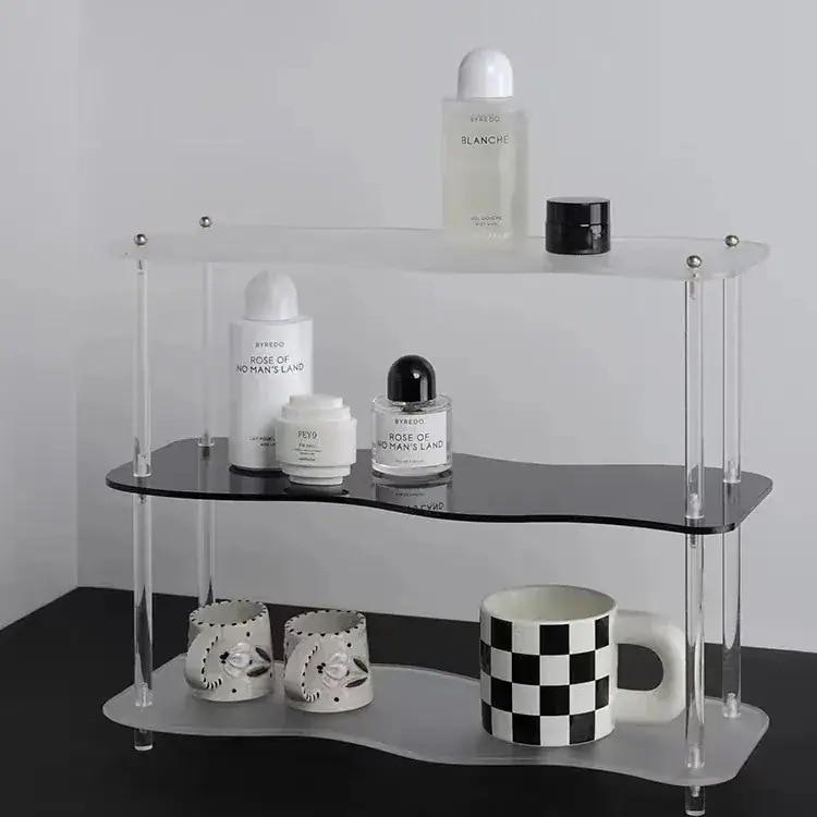 [現品/新品]アクリル デスクトップラック 透明多層収納ラック カップディスプレイ 棚 韓国インテリア雑貨