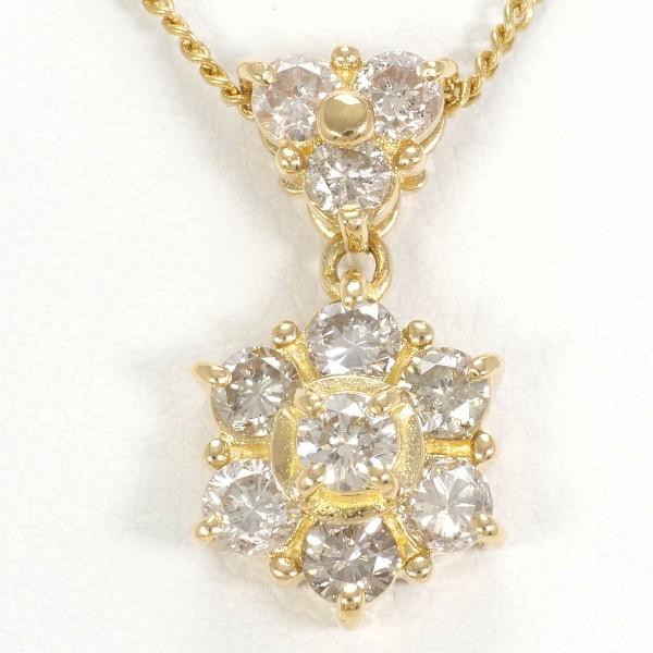 K18 18金 YG ネックレス ダイヤ 1.00 カード鑑別書 ジュエリー 中古