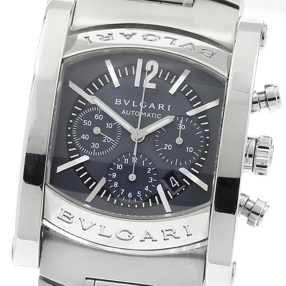 ブルガリ BVLGARI AA44SCH アショーマ クロノグラフ デイト 自動巻き メンズ 保証書付き_905475【中古】