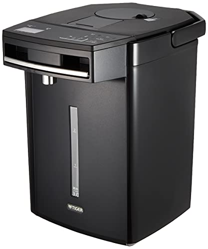 タイガー魔法瓶(TIGER) 電気ポット 蒸気レス 節電VE保温 7つの安心・安全構造 お湯計量機能付き とく子さん 3.0L ブラックPIM-G300K