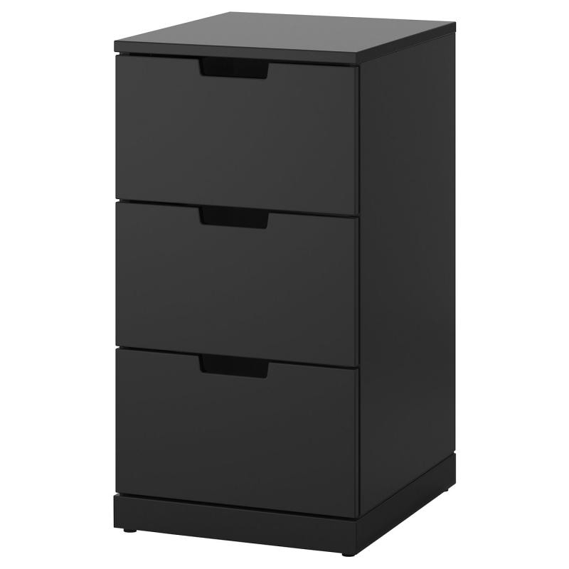NORDLI ノールドリ チェスト（引き出し×3） - チャコール 40x76cm