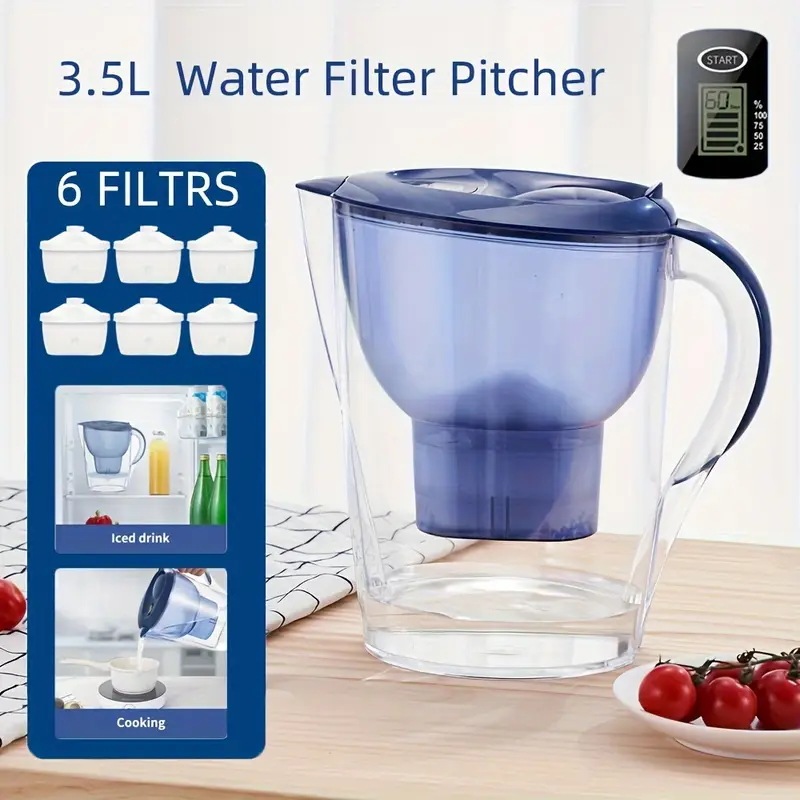 3.5L アルカリ水浄水ピッチャー6個フィルター付きBPAフリー 5,293円