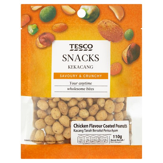 Tesco Snacks Chicken Flavour Coated Peanuts 110g