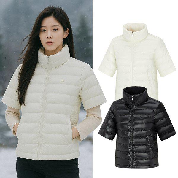 女性冬ダックポリラミネート登山半袖パディングジャケットKSC651VJ0W