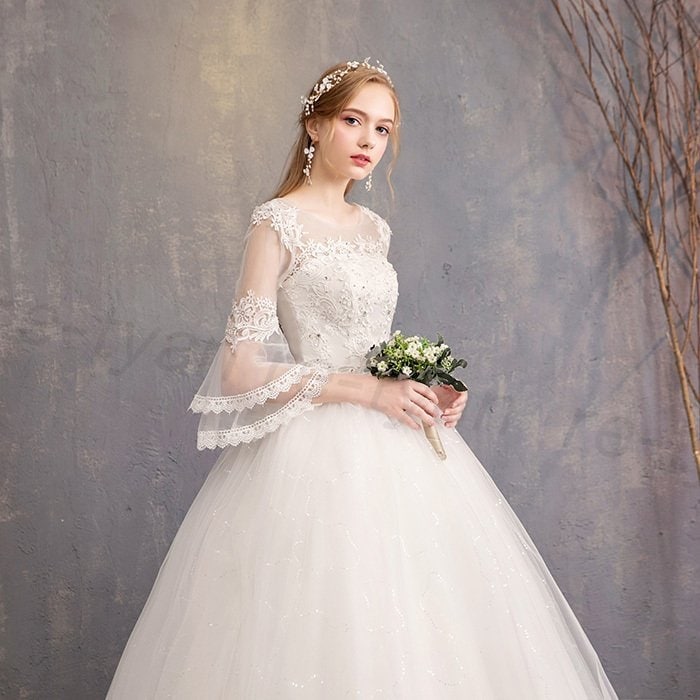 ウェディングドレス パーティードレス 花嫁ドレス ベアトップ ロングドレス 二次会 白ホワイト aラ