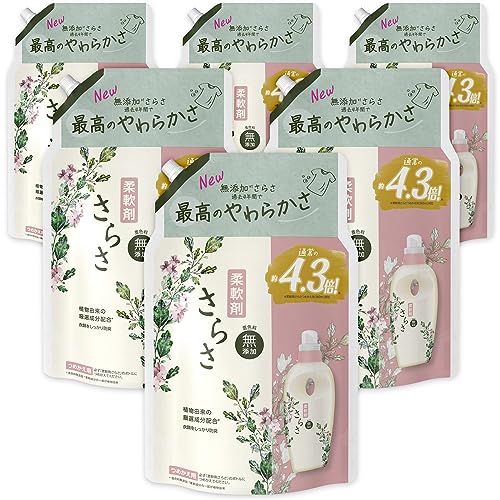 さらさ 柔軟剤 1640mL×6袋 無添加 ピュアソープの香り植物由来の厳選成分配合 詰め替え [ケース販売] [大容量]