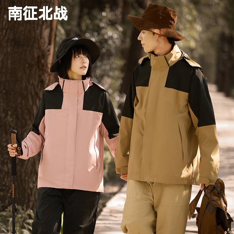 秋冬アウトドア突撃服男3合12着取り外し可能防風防水登山服チベットコート女