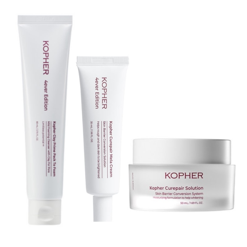 【3 STEPセット】クレイプライムパックトゥフォーム 80ml+キュリペアーメラクリーム 35ml+キュリペア ソリューション 50ml