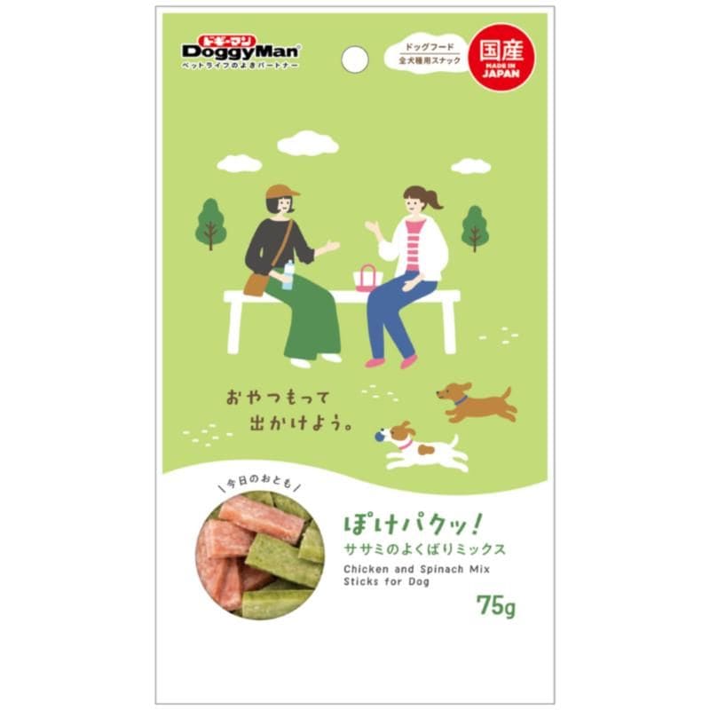 （まとめ買い）ぽけパクッ！ ササミのよくばりミックス 75g 犬用おやつ [x24]