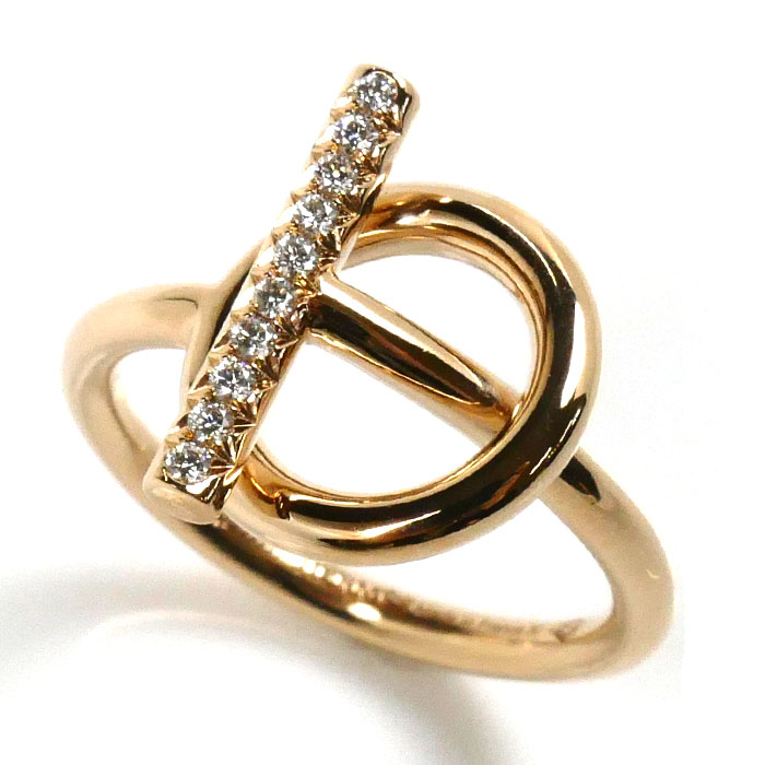 HERMES エルメス K18PG ピンクゴールド エシャペ PM リング・指輪 H219691B 00050 ダイヤモンド 10号 50 4.5g レディース 中古 美品