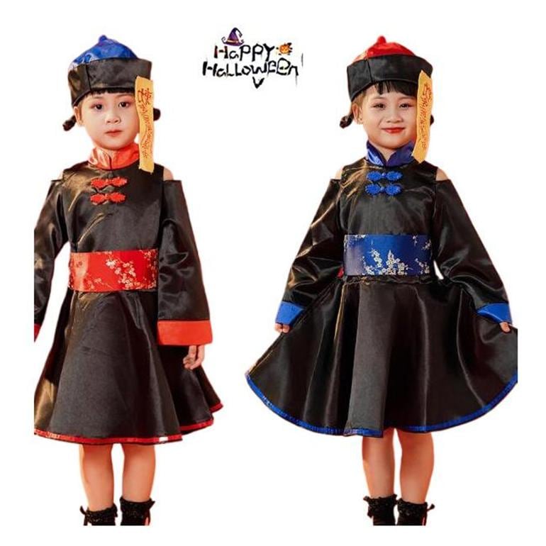 【新発売&・激安販売】子供 ハロウィン 仮装 キョンシー コスプレ 衣装 レディース 子供 ゾンビ キョンシーガールズ 中国妖怪 コスプレ衣装 演出服 仮装 ハロウィン衣装