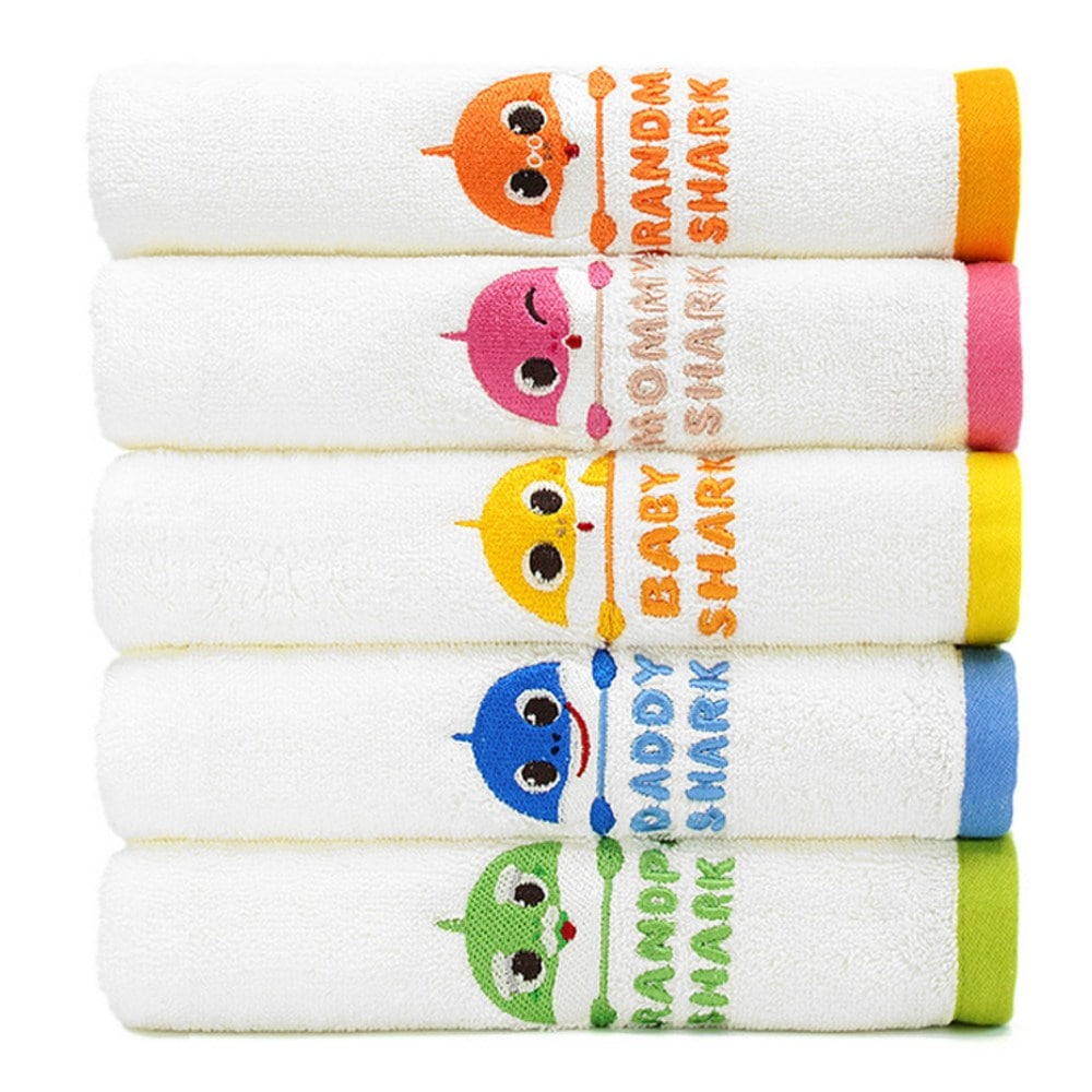 ピンクフォンベビーサメデイリーキャラクタータオル150g 30水綿糸5種セット