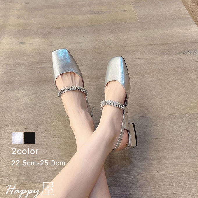 ストラップパンプス レディース キラキラ サンダル 歩きやすい 履きやすい 太ヒール ラウンドトゥ きれいめ 美脚 大人かわいい オシャレ パーティー 夏新作