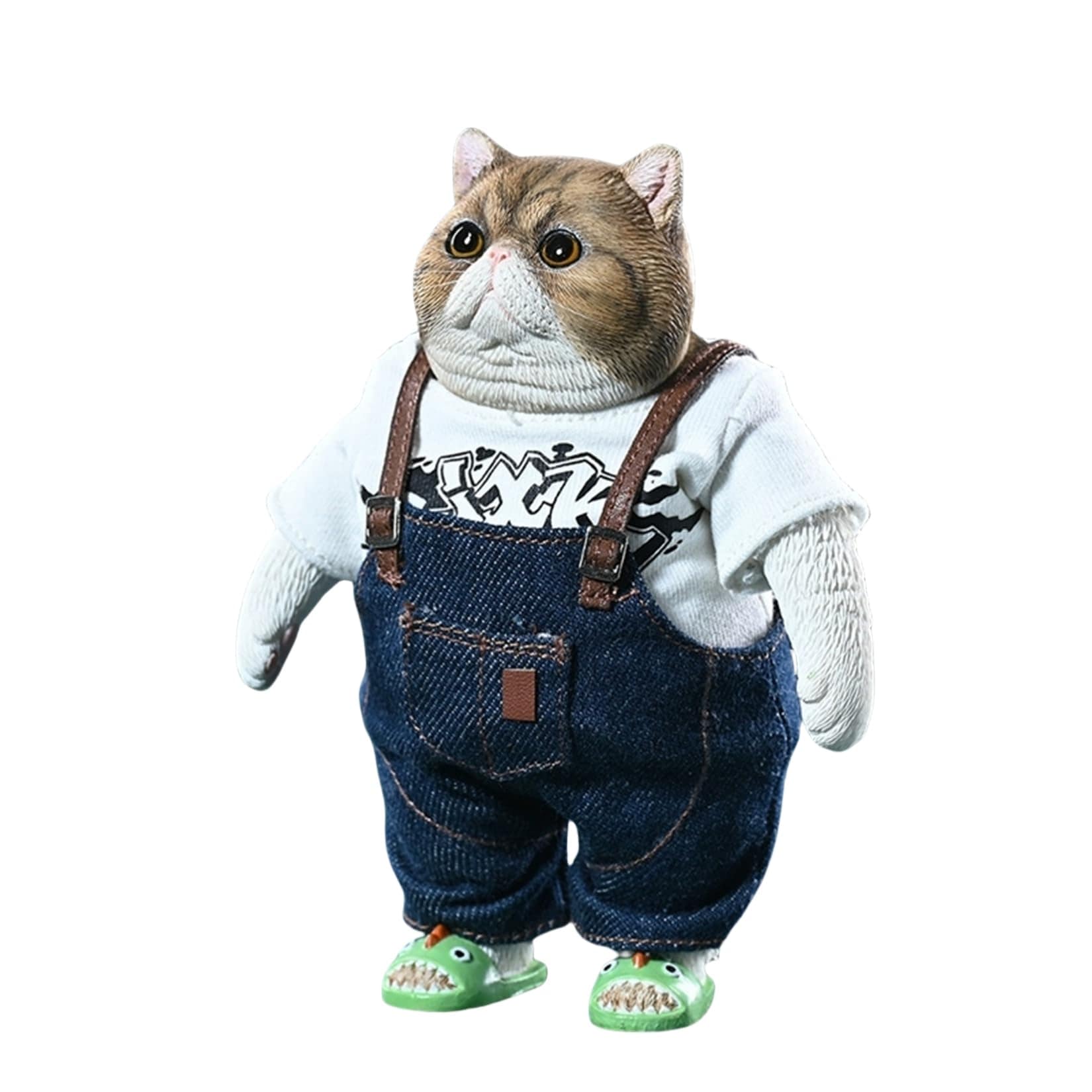 JXK 1/6サイズ 太い猫4.0 ペット 11.5cm 服付き 動物 リアル フィギュア スタチュー プラモデル プレミアム 模型 誕生日 プレゼント 置物 情景 道具 コレクション