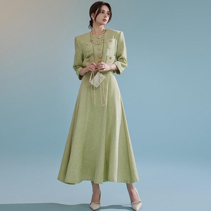 D4630 ジャケット スカート ツイード ツーピース