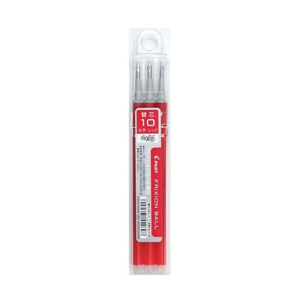(まとめ) パイロット ゲルインキボールペン フリクションボール替芯 1.0mm レッド LFBKRF30M3R 1セット(30本：3本×10パック) (×3セット)