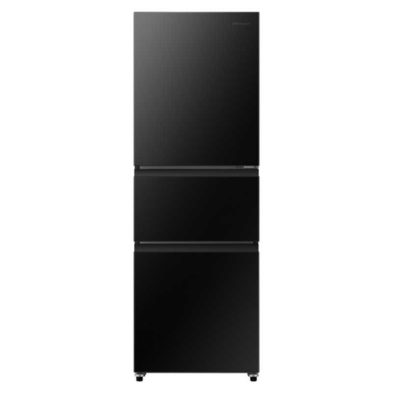 ハイセンス　冷蔵庫 3ドア 295L 右開き ファン式 真ん中野菜室 低温ケース 幅55cm ブラック　HR-D295KB（標準設置無料）