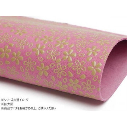 切り革 印伝革 桜吹雪(ベージュ×ピンク) 1枚 Pkawa081-01