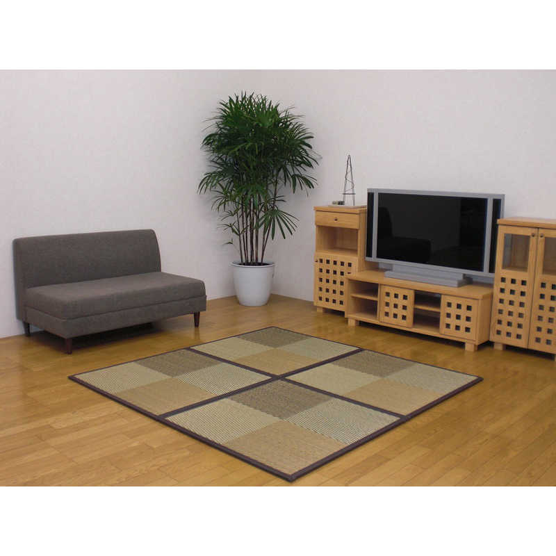 イケヒコ　ユニット畳　ニールBR U畳 12枚セット（／82×82×1.7cm／連結ジョイント付き）
