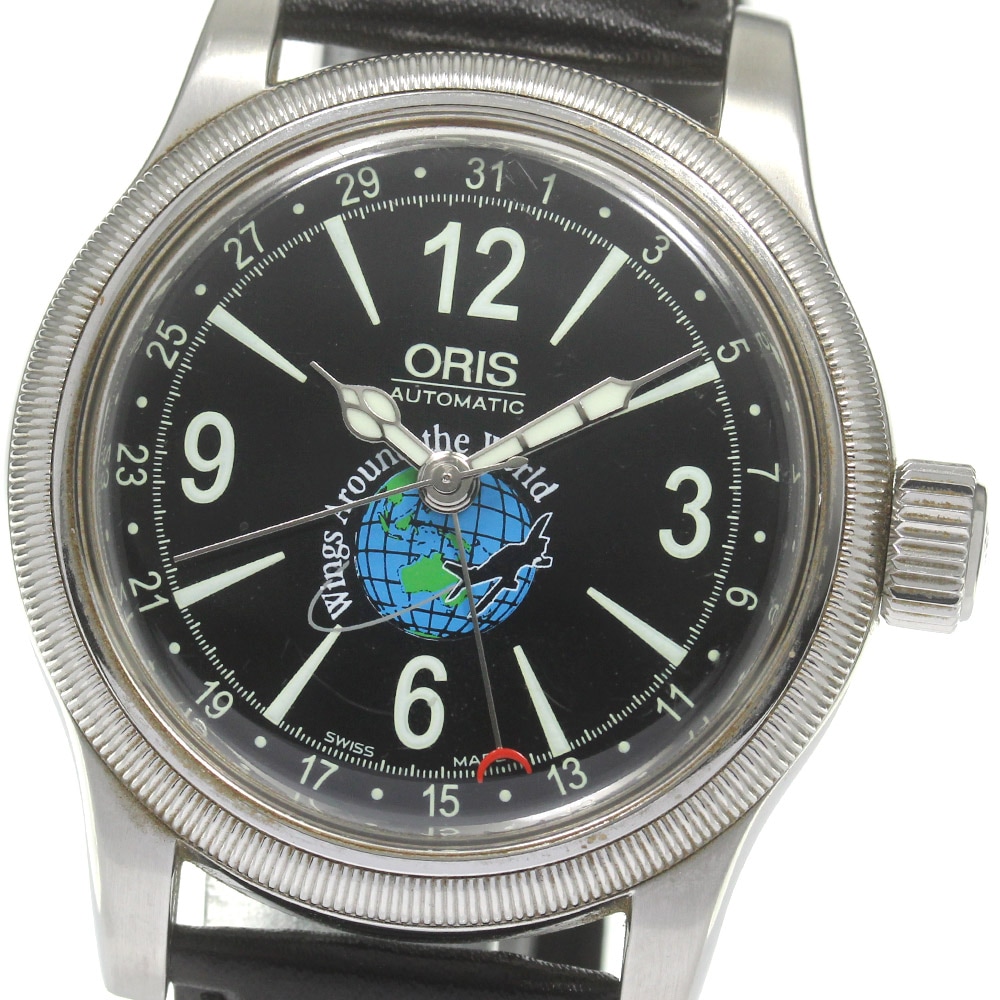 オリス ORIS 654 7543 4084F ビッククラウン 2000本限定 ポインターデイト 自動巻き メンズ _838415【中古】