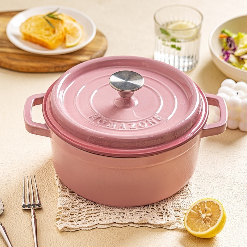 の主婦 MONAZONE ホーロー鍋鋳鉄鍋シチューポット家庭用ノンスティック調理鍋シチューポットスープポットキャセロールシチューポット