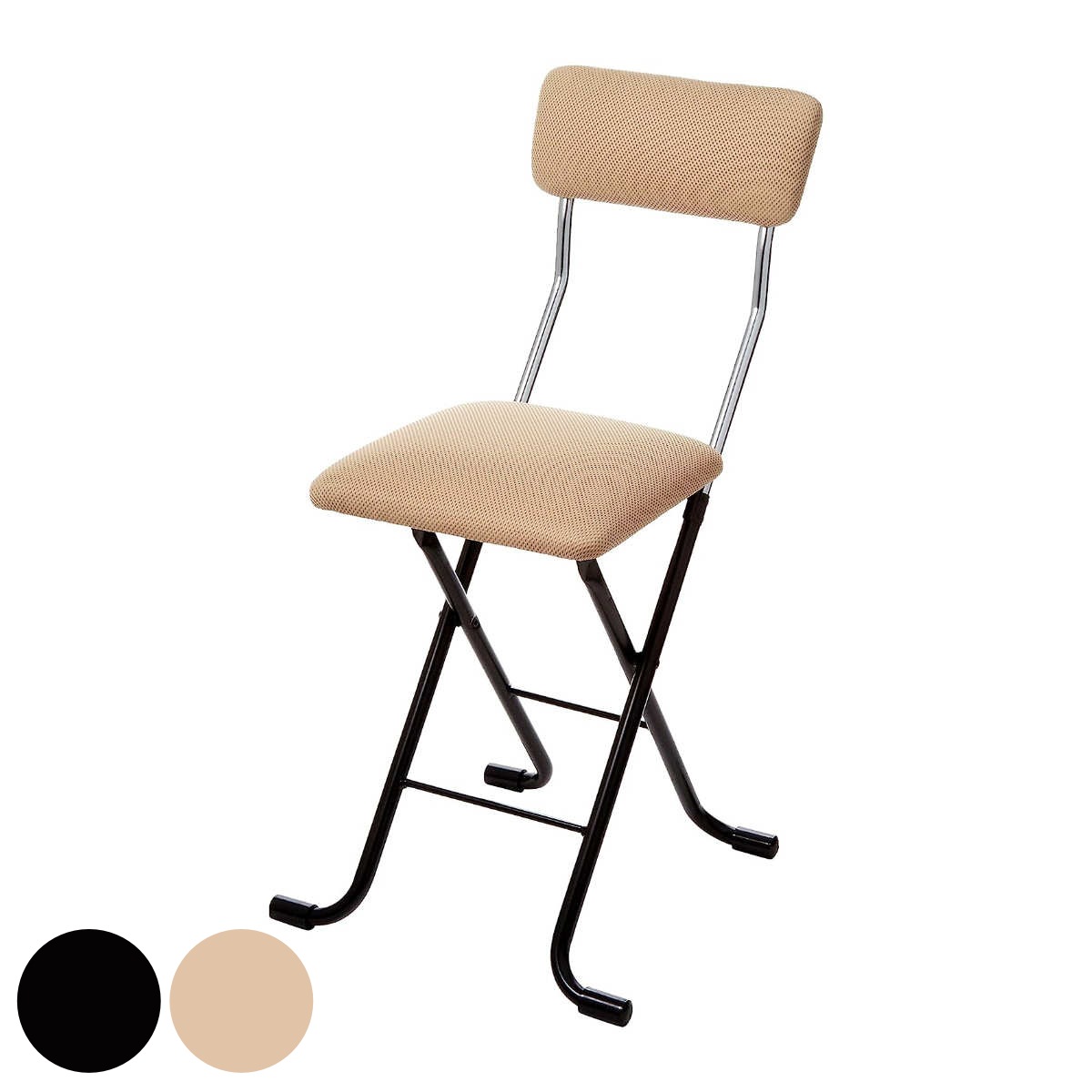 折りたたみ椅子 座面高49cm 標準タイプ Jメッシュチェア 折りたたみ チェア 背もたれ付き パイプ椅子 イス 椅子 日本製 完成品 簡易椅子 キッチン サブチェア メッシュ 四角 座面