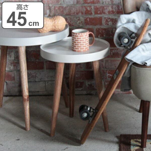 トレーテーブル 高さ45cm サイドテーブル 木製 天然木 トレー テーブル 花台