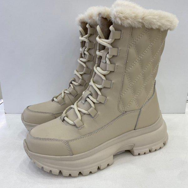 女性バンディング紐ファーカジュアルブーツ YADWBM612IV HSIF1A GN