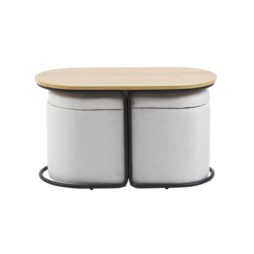 【2点購入で150OFF】品質良い!店舗お勧め! 【新作登場】テーブル センターテーブル 完成品 スツール2個付き 収納付き サイドテーブル 北欧風 ソファテーブル リビングテーブル ローテーブル モ