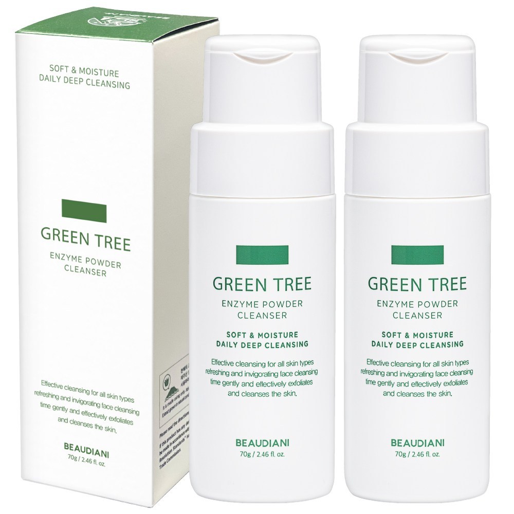 ビューディアニ酵素クレンザー70g緑茶ティーツリーアロエ天然ヒアルロン酸低刺激ブレミッシュ角質除去ニキビアクネ思春期青少年知性敏感エンザイム粉