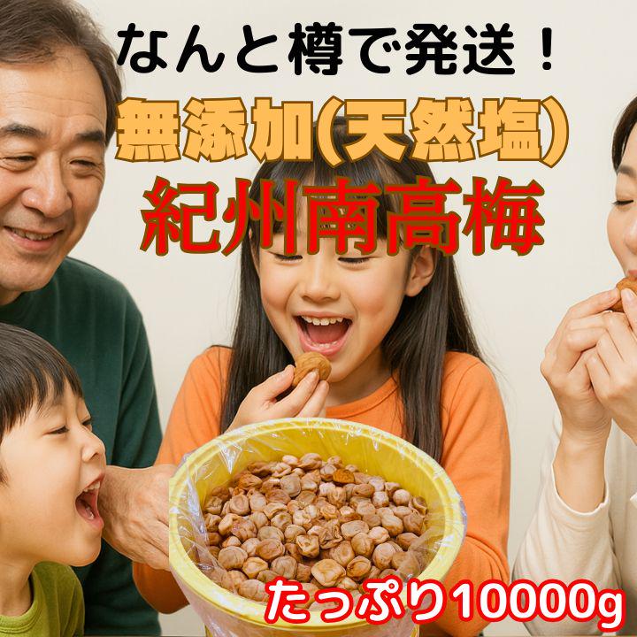産地直送　紀州南高梅 樽 10kg つぶれ梅 無添加 和歌山 紀州 白梅