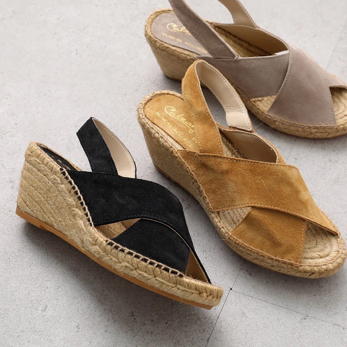 Calzanor カルザノール サンダル 1938 SERRAJE レディース ジュート レザー クロスストラップ エスパドリーユ ウエッジソール 靴 カラー3色 【mega】