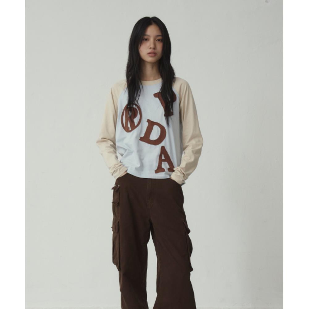 PRENDA PRDA BIG PATCH RAGLAN LONG SLEEVE ANGEL FALLS PRT