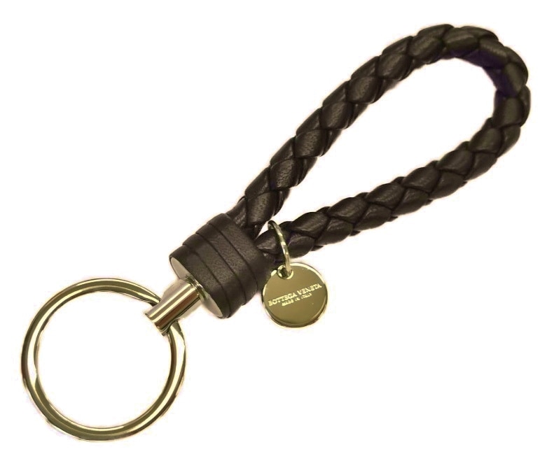 BOTTEGA VENETA 113539-V001D-2014 INTRECCIATO NAPPA KEY RING ボッテガヴェネタ イントレチャート ナッパ キーリング ロゴプレート付 ブラウン