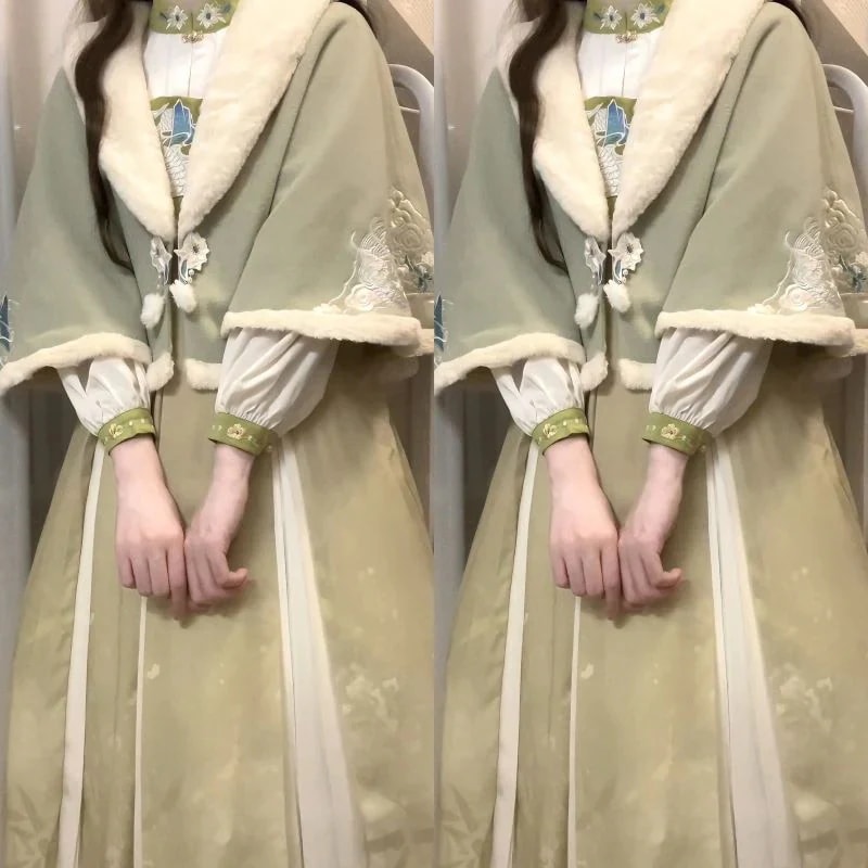 送 料 無 料特価正規品デザイン雨上がり竜井新韓国元素マント上着ワンピースセット