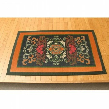 純国産 い草ラグカーペット 『華紋草』 約88x150cm 1708410