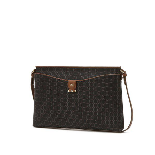 [25FW] [SAINT BARNET] ブラウンDDパターンレザー クロスバッグ DCBA5F870W3